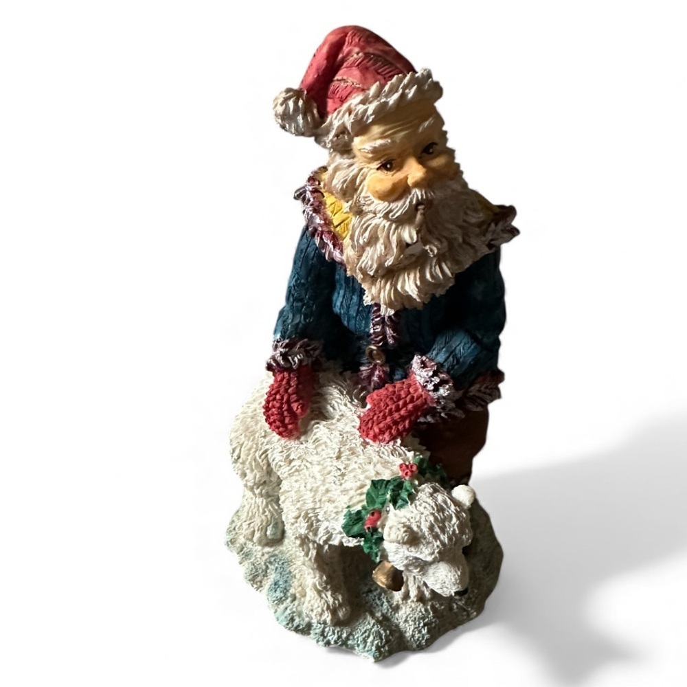Vintage Santa Claus Holiday Figurine with Lamb